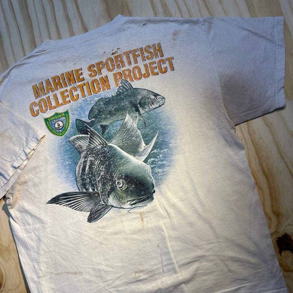 Delta Vintage Marine Sportfish Collection Project Graphic Tee White Mens Large